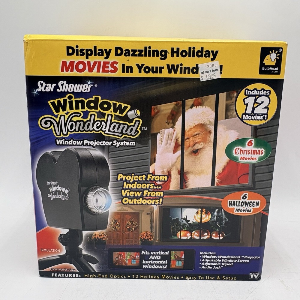 Star Shower 11674 Window Display Projector 12 Movies 6 Christmas Halloween Parts